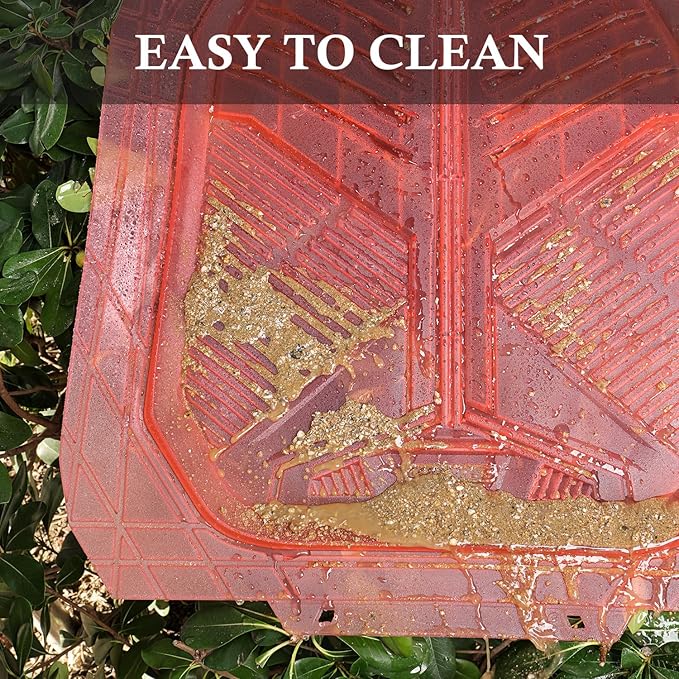 CAR PASS Heavy Duty Rubber Car Mats, Deep-Dish All Weather Car Floor Mats Girly for Women, Universal Trim-to-Fit for SUVs Trucks Sedans, Waterproof Anti-Slip, 3 Pieces Transparent Pink