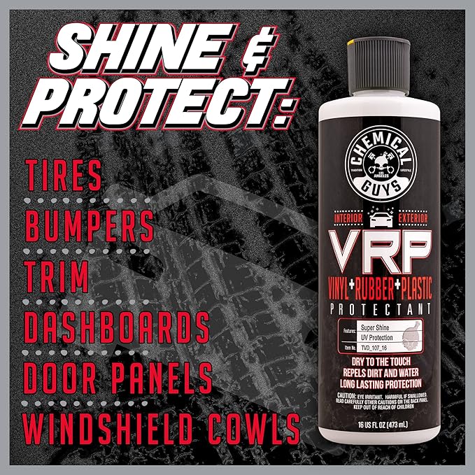 Chemical Guys VRP Vinyl Rubber and Plastic Dressing – Non Greasy Dry to the Touch Protectant for Tires, Trim and Bumpers – Restores Shine and Protection for Cars, Trucks, SUVs and RVs, 128 oz