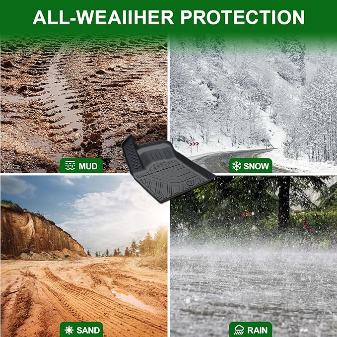 Floor Mats Fit for 2021-2024 2025 2026 Nissan Rogue (Not for Select/Sport Models), TPE Rubber All Weather Protection Heavy Duty Car Liners & 4 Door Sill Guards Accessories