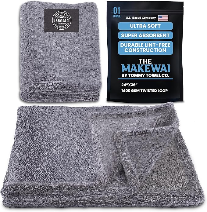 Car Drying Towel Extra Large 36"x24" Super Absorbent - Professional Grade 1400 GSM Microfiber Twisted Loop Design is The Perfect Choice When You Want A Safe Scratch Free and Streak Free Finish