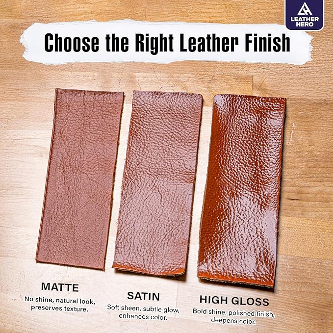 Leather Hero Top Coat – Leather Sealant & Protective Finish for Dye, Paint, Car Seats, Shoes & More – Scratch-Resistant Color Restorer with Applicator – 4oz (High Gloss Finish)