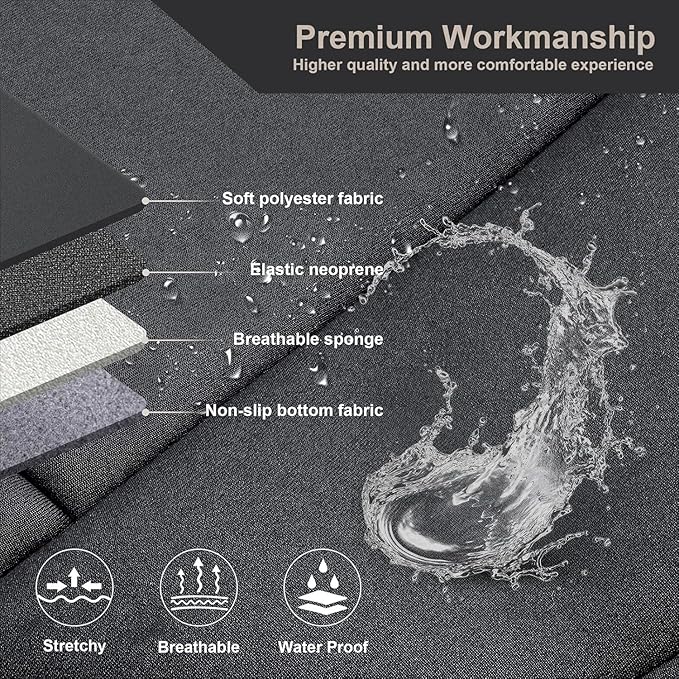 GIANT PANDA Neoprene Full Set Car Seat Covers for Toyota Rav4 Camry Corolla Prius, Leak-Proof & Waterproof Front&Rear/Back Car Seat Protector(Beige+Black)