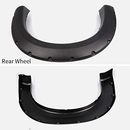 4PCS Fender Flares Compatible with Ford F250 F350 Super Duty 1999-2007 Front and Rear Side Wheel Trim Cover Accessories Pocket Riveted Style Textured FO1240208, F81Z16006AA