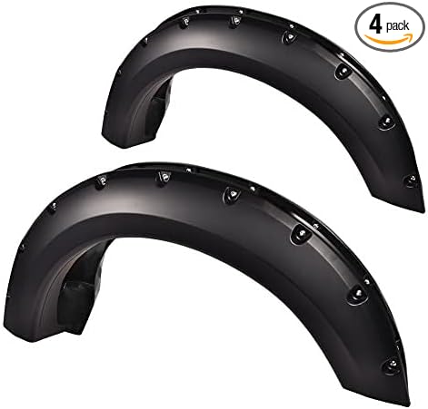 CHEDA Fender Flares, Compatible with 2004-2008 Ford F150 / 2007-2008 Lincoln Mark LT Styleside, Smooth Paintable Pocket Rivet Style, FO1241232 FO1240231