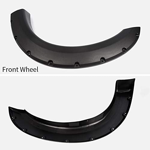 4PCS Fender Flares Compatible with Ford F250 F350 Super Duty 1999-2007 Front and Rear Side Wheel Trim Cover Accessories Pocket Riveted Style Textured FO1240208, F81Z16006AA