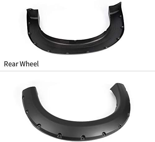 4PCS Fender Flares Compatible with Ford F250 F350 1999-2007 Super Duty Style Side Only Pocket Riveted Style Smooth Wheel Trim Accessories FO1240208, F81Z16006AA