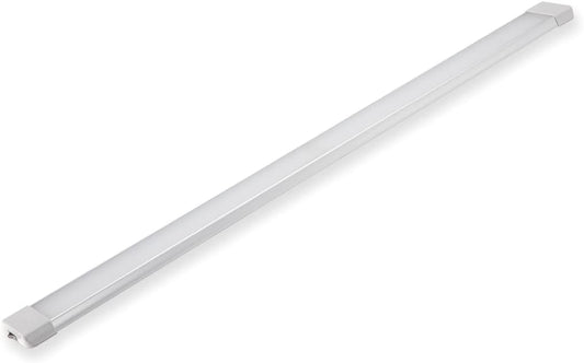 LED Interior Utility Light Fixture 34.2" x 2.6", High Lumen-Output Low Current Draw Energy Efficient, Frosted Lens 6000K Cool-White Even Diffused Beam, On/Off Rocker Switch 12V-24V DC, 1-Pack