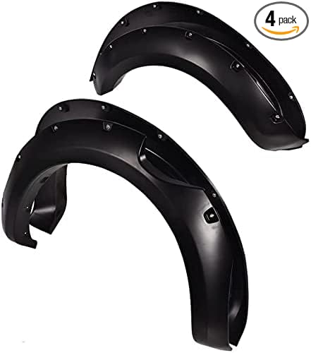 PIT66 Fender Flares, Compatible With 2011-2018 Ford Ranger T6 (2015-2018 Model Must Remove Factory Mudflaps) Paintable Smooth Matte Pocket Riveted Style Wheel Flares, 4PCS