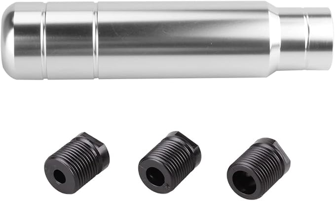 BARTOO Aluminum Weighted Manual Shift knobs, Long Stick Shift Knob Gear Shifter Knobs, Car Accessories Lever Cover Head Universal Shifter Knobs with 3 Threaded Adapters (Silver)
