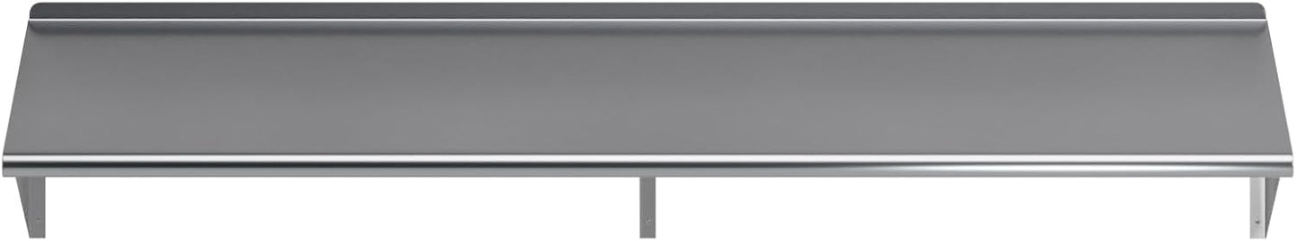 AmGood 72" Long X 16" Deep Stainless Steel Wall Shelf | NSF Certified | Appliance & Equipment Metal Shelving | Kitchen, Restaurant, Garage, Laundry, Utility Room