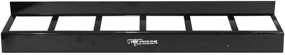Pit Posse 304BK Six Quart Oil Can Rack Holder 32" Caddy Wall Hanger Aluminum Shelf - Made in USA - Holds 6 Quarts of Motor Engine Oil - Enclosed Race Trailer Shop Garage Storage Organizer (Black)