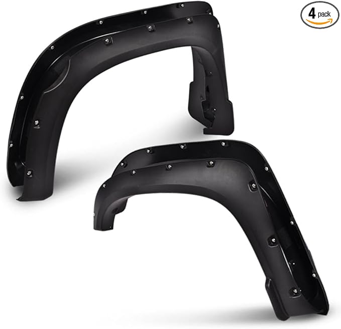 DOTCOM Fender Flares,Compatible with 2014-2021 Toyota Tundra,Wheel Arch Cover Trim Fender Splash Shield,Black Paintable Matte Pocket Textured Riveted Style 4PCS