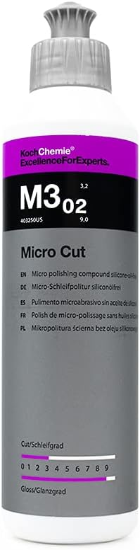 Koch-Chemie - Micro Cut Polishing Compound - Silicone Oil-Free; Permanent Removal of Holograms, Fine Scratches, and Sanding Marks to P3000 Grain Size; High Gloss Finish (250 milliliters)