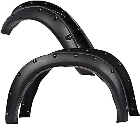 G-PLUS Fender Flares Compatible with Dodge Ram 1500 2009-2018 Fleetside Models/Fit Dodge Ram 1500 Classic 2019-2022(Not fit R/T & Rebel Models) Rugged Textured Black Pocket Riveted Style Wheel Flares