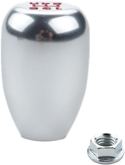 DEWHEL 5 Speed Manual Gearbox Shift Knob M12x1.25 Screw On Aluminum Silver