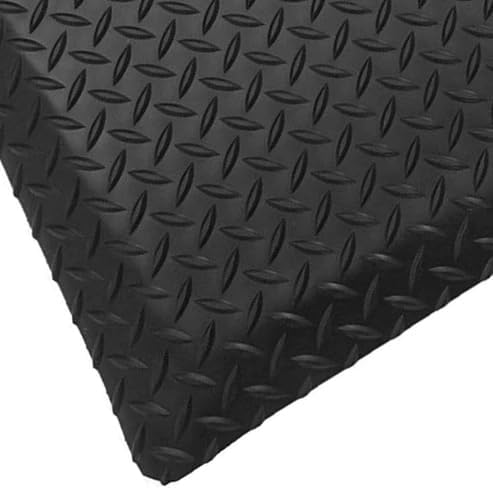Rhino Mats, American Classic Diamond Anti-Fatigue Mats, Industrial Ergonomic Comfort Standing Mat for Work, Home, Garage, Office, Kitchen or Anywhere (Black 1" Thick, 2 FT. x 20 FT.)