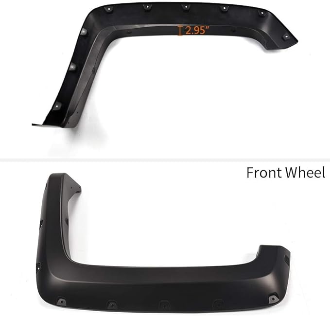 PIT66 Fender Flares, Compatible with 2014-2018 Chevy Silverado 2500HD 3500HD Fleetside 78.8" / 97.6" / 97.8" Bed, Not Compatible with Dually Models and Short Bed Models, Smooth Rivet Style
