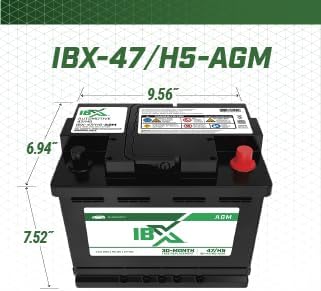 Interstate Batteries IBX Automotive Battery 12V 60Ah (Group Size H5, 47) 650CCA SLI AGM Auto Replacement Battery for Cars, SUVs, Sedans, Trucks (IBX-47/H5-AGM)