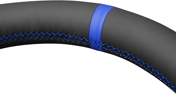 MEWANT Hand Sew Black Artificial Leather Steering Wheel Cover for Ford F150 Lightning F350 F450 Expedition 2022-2024