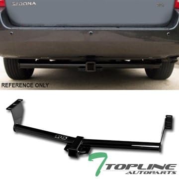 Class 3 III Black 2" Receiver Tube Rear Bumper Trailer Tow Hitch Towing Mount Compatible with 06-10 Sedona Long Wheel Base/for 11-14 Sedona/for 07-08 Entourage