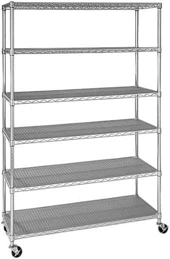 Generic Organize in Style with The Members Mark 6-Tier NSF Heavy Duty Wire Shelving, 47.75"" W x 18"" D x 75.5"" H (Plated, 1 PACK)