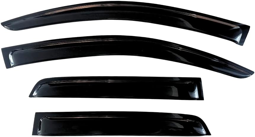 KPY Window Visor Compatible with Chevrolet Chevy Aveo Hatchback 2007-2011, 4PC Rain Guard Side Window Vent Deflectors Tape-On Mugen Style, 2007 2008 2009 2010 2011