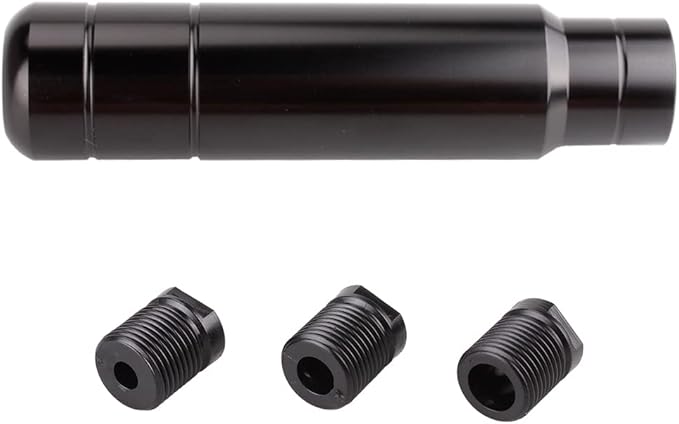 BARTOO Aluminum Alloy Heavy Weighted Shifter Knob, 5" Auto Gear Shift Knob, Car Gear Lever Stick Shifter Handle,with 3 Threaded Adapters M8 M10 M12,Fit Most Automatic Manual Vehicle (Black)