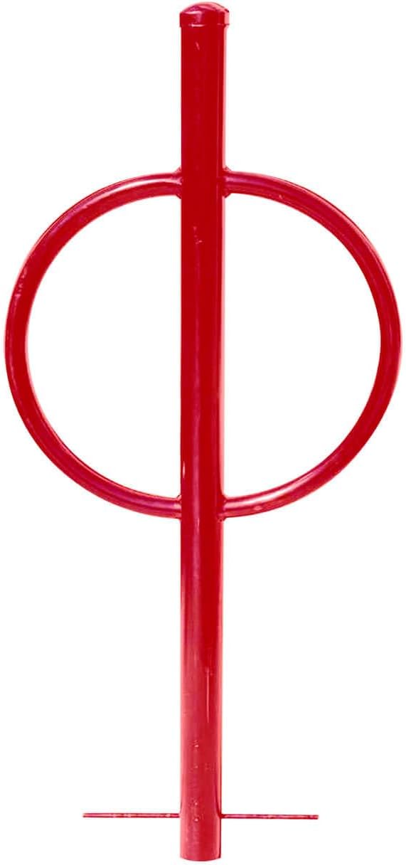 Sandbaggy Post and Ring Rack - In Ground - Commercial Outdoor Bike Parking & Storage Racks (Red, 2)