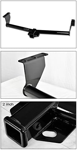 Class 3 III Black 2" Receiver Tube Rear Bumper Trailer Tow Hitch Towing Mount Compatible with 06-10 Sedona Long Wheel Base/for 11-14 Sedona/for 07-08 Entourage