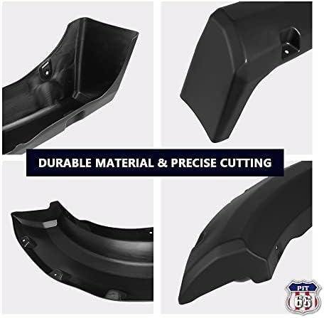 PIT66 Fender Flares Compatible with 2009-2014 Ford F150 Styleside with 67.0"/78.8"/97.4"Bed Length Only(NOT For Platinum and Raptor models), Wheel Flares Paintable Riveted Smooth Matte Pocket Style