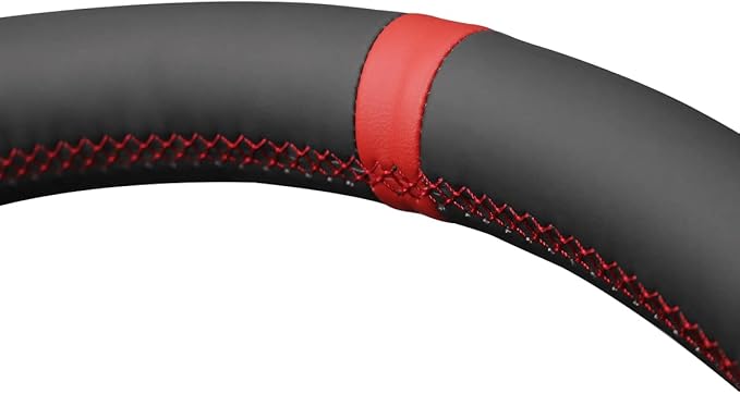 MEWANT Hand Stitch Black Artificial Leather Steering Wheel Cover for Ford F-150 2021-2023 / F-150 Lightning 2022-2023