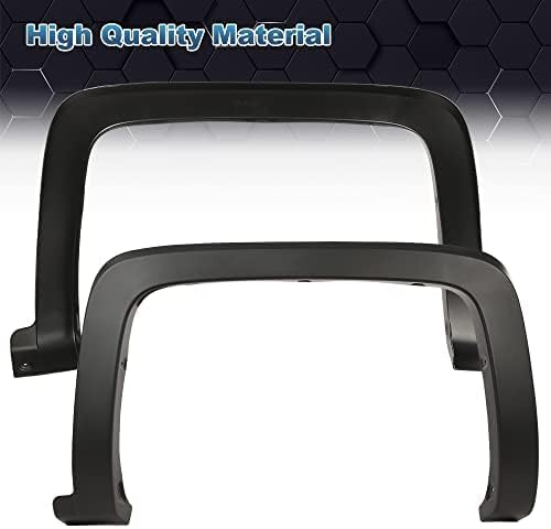 PIT66 4Pcs Fender Flares, Compatible with 2014-2018 Chevy Silverado 1500/2015-2019 Silverado 2500HD 3500HD(Only fit Models with fleetside Bed.Not for dually Models)