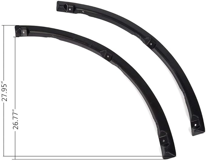 4PCS Fender Flares Fit Ford F150 2015-2017 Styleside with 67.0" / 78.8" / 97.4" Bed Length Models Only Smooth Riveted Style Wheel Trim Accessories