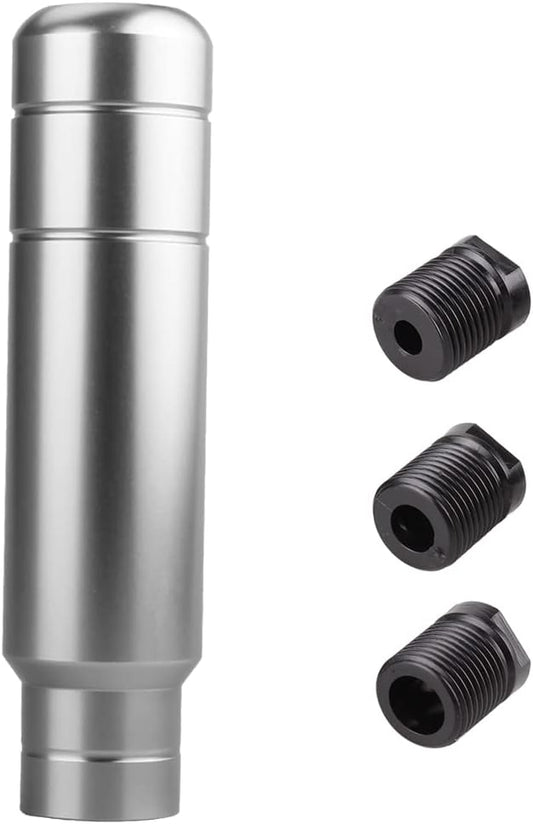 BARTOO Aluminum Weighted Manual Shift knobs, Long Stick Shift Knob Gear Shifter Knobs, Car Accessories Lever Cover Head Universal Shifter Knobs with 3 Threaded Adapters (Titanium Color)