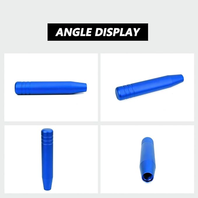 muge racing Universal Shift Knob with M8/M10/M12 x 1.25 Adapters, Heavy Duty Gear Shifter Handle for Most Vehicles, Easy Installation, Aluminum Alloy Non-Slip Grip, 7.09 Inch, Blue