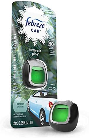 Febreze Car Vent Clip Air Freshener - Fresh-Cut Pine - Holiday Collection 2017 - Net Wt. 0.06 FL OZ (2 mL) Per Vent Clip - Pack of 2 Vent Clips