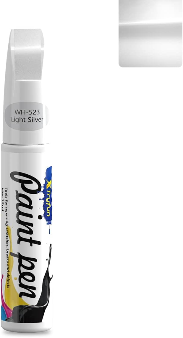 Touch Up Paint for Cars Paint Scratch Repair, Waterproof Auto Scratch Remover Pen (Light Silver)