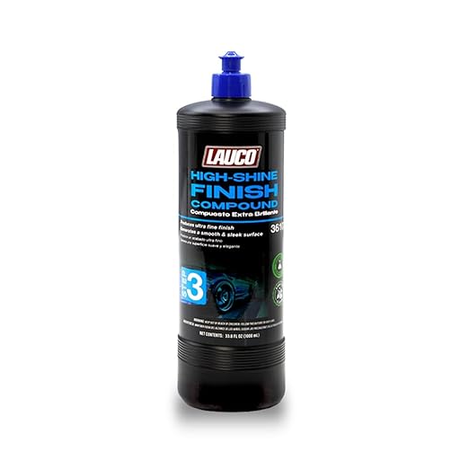 LAUCO Step 3 High Shine Finish Compound, Professional Ultrafine Polish for Automotive Paint, Silicone-Free, Clear Coat Safe Finishing Compound for Deep Gloss and Swirl-Free Reflection