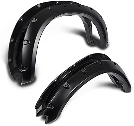 G-PLUS Fender Flares, Compatible with Dodge Ram 1500 2009-2018, Compatible with Dodge Ram 1500 Classic 2019-2022(Excludes R/T and Rebel Models),Paintable Smooth Matte Black Pocket Riveted Style