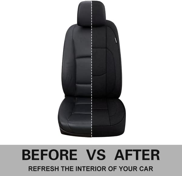 Pariitadin Waterproof Car Seat Covers 2 Front Seats, Neoprene Seat Covers for Cars, Universal Fit Interior Covers for Most Cars Sedan Van Truck SUV(Black)