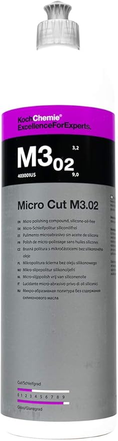 Koch-Chemie - Micro Cut Polishing Compound - Silicone Oil-Free; Permanent Removal of Holograms, Fine Scratches, and Sanding Marks to P3000 Grain Size; High Gloss Finish (1 Liter)