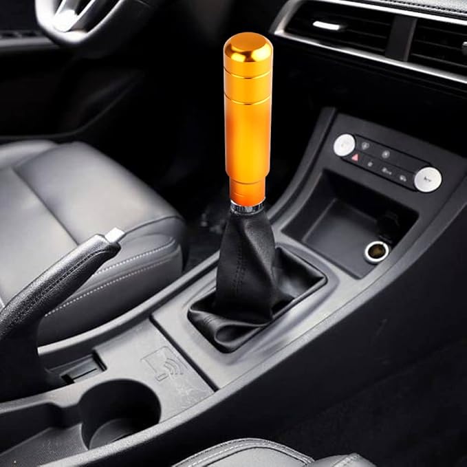 BARTOO Aluminum Weighted Manual Shift knobs, Long Stick Shift Knob Gear Shifter Knobs, Car Accessories Lever Cover Head Universal Shifter Knobs with 3 Threaded Adapters (Gold)