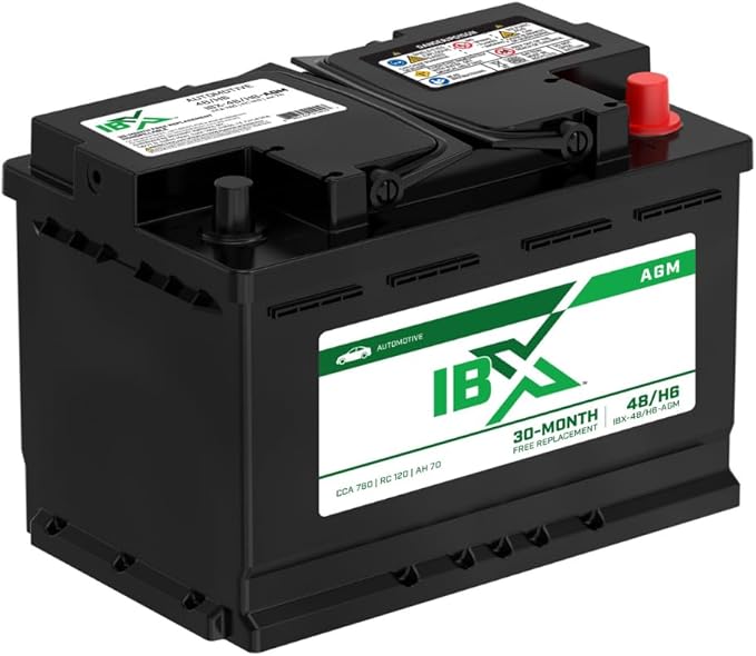 Interstate Batteries IBX Automotive Battery 12V 70Ah (Group Size H6, 48) 760CCA SLI AGM Auto Replacement Battery for Cars, SUVs, Sedans, Trucks (IBX-48/H6-AGM)