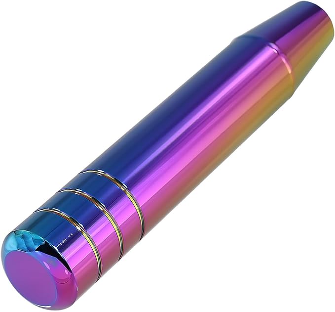 Long Shift Knob Weighted Aluminum Alloy Polished Metal Handle Gear Stick Shifter Knobs Transmission Lever Fit Most Cars Trucks SUV Automated Manual Vehicles Multicolored