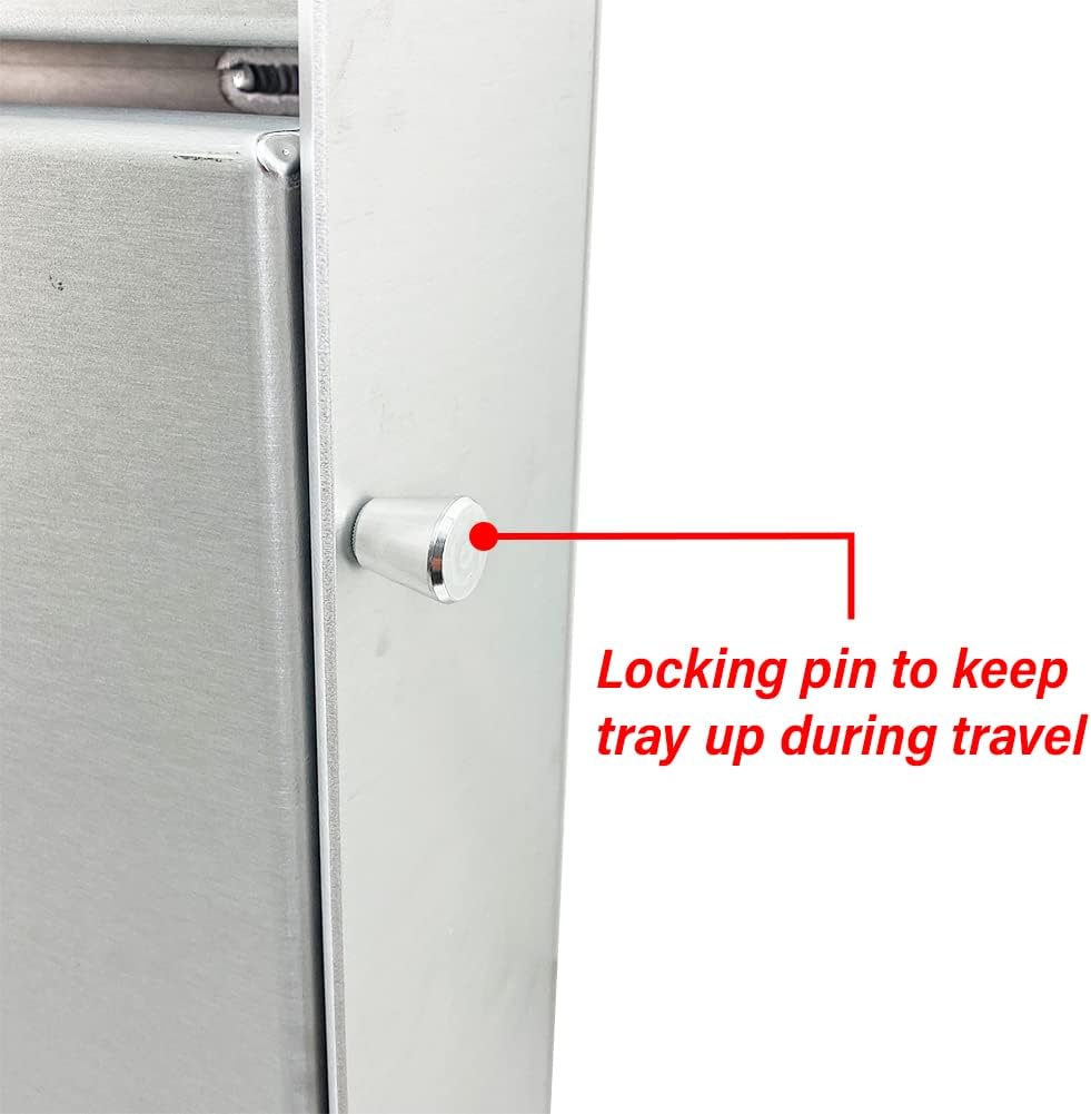 Pit Posse 458 Jr Work Station Storage Cabinet Shelf Rack Holder Caddy - Made in USA - Garage Enclosed Race Trailer Automotive Mechanics Shop Storage Organizer Aluminum (Silver)