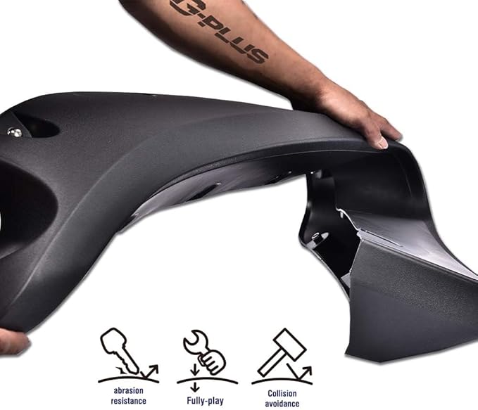 DOTCOM Fender Flares,Compatible with 2007-2013 GMC Sierra 1500 All Beds,Wheel Arch Cover Trim Black Paintable Matte Pocket Textured Riveted Style 4PCS