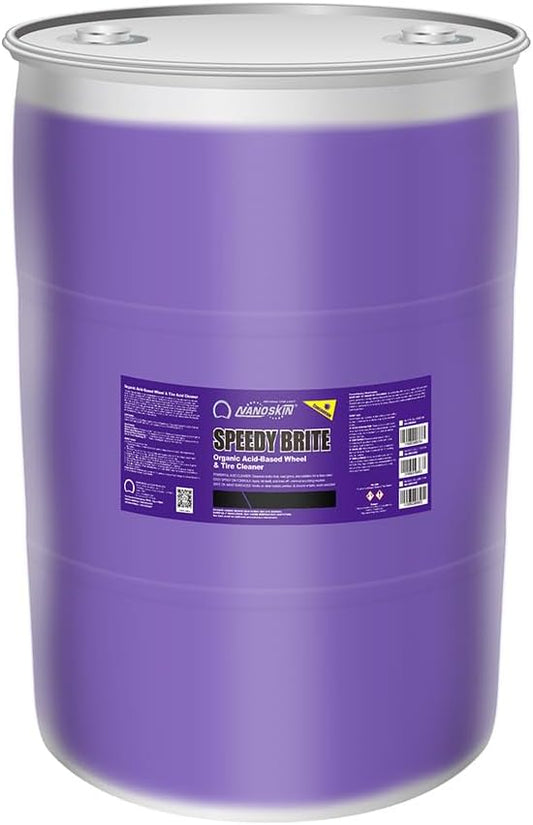 Nanoskin SPEEDY BRITE Pro Grade Wheel & Tire Acid Cleaner, 30 gallons - Chrome & Coated Wheel Safe, Cleaning with Organic Acid | Removes Brake Dust & Road Grime for Auto Detailing, Body Shop Safe