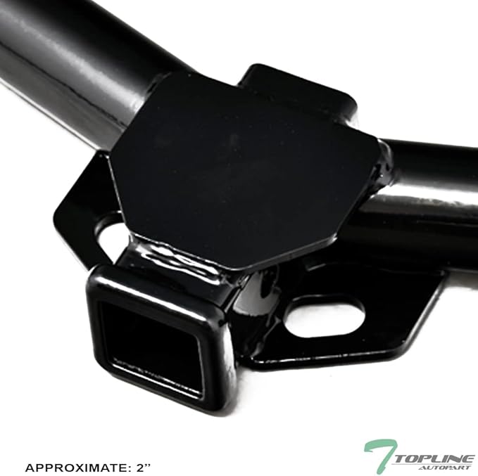 Class 3 III Black 2" Receiver Tube Rear Bumper Trailer Tow Hitch Towing Mount Compatible with 08-13 Toyota Highlander