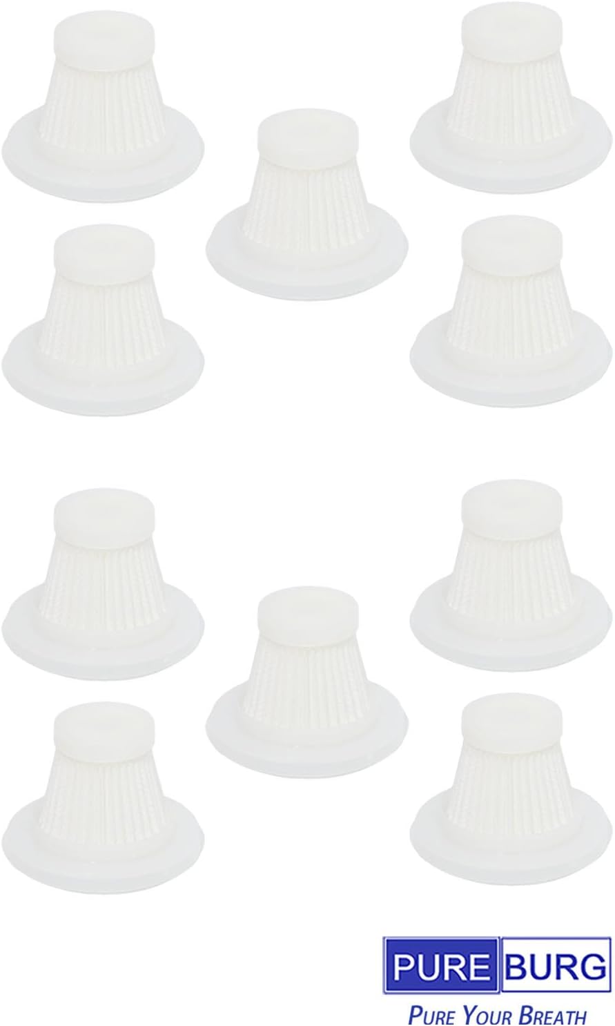 PUREBURG Replacement Filter Compatible with KMM LT-117C Handheld Car Vacuum Cleaner 9000Pa,10-Pack Washable HEPA Filter Air Clean Dust