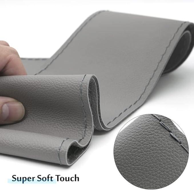 AUTOXBERT 38cm/15 Inch Hand Sewing Steering Wheel Cover Breathable Anti-Slip Leather Steering Wheel Cover for Nissan Qashqai Toyota Camry RAV4 VW Golf